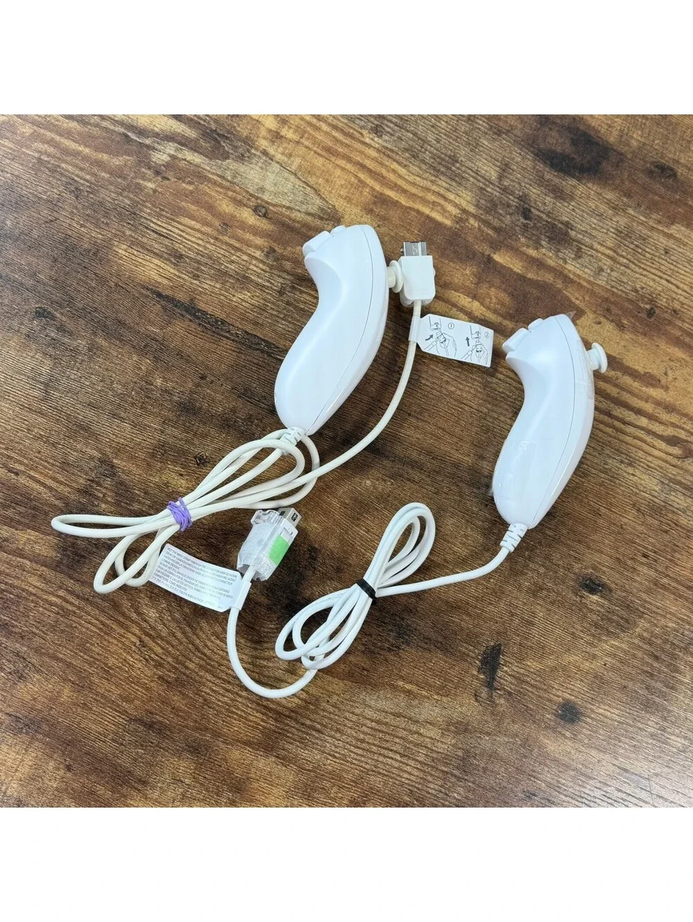 Nintendo Wii Nunchuk Controllers Lot of 2 White OEM Official Genuine Tested